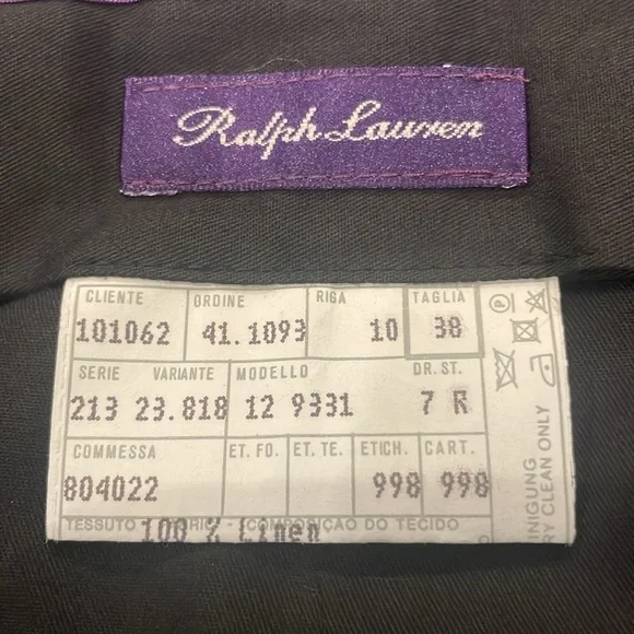 Ralph Lauren Purple Label Black Pinstripe Men's Pants NWT Sz 38